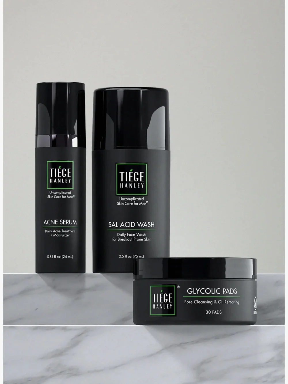 Tiege Hanley The TiegeClear™ ACNE Essentials 3-Piece Skincare Set NWT